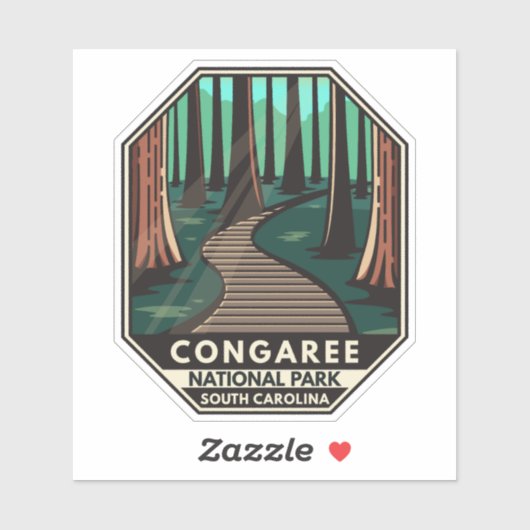 Congaree National Park Retro Emblem Sticker (Vel)