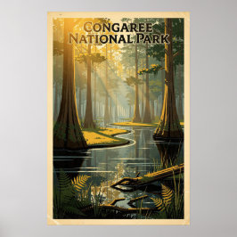 Congaree National Park Retro Poster