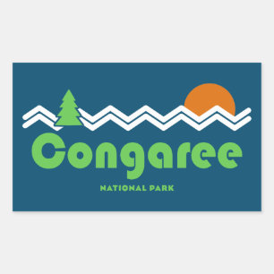 Congaree National Park Retro Rechthoekige Sticker