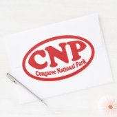 Congaree National Park rode ovale sticker (Envelop)
