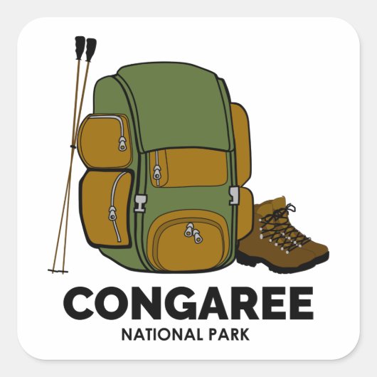 Congaree National Park rugzak Vierkante Sticker (Voorkant)