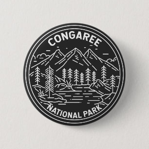 Congaree National Park South Carolina Monoline Ronde Button 5,7 Cm