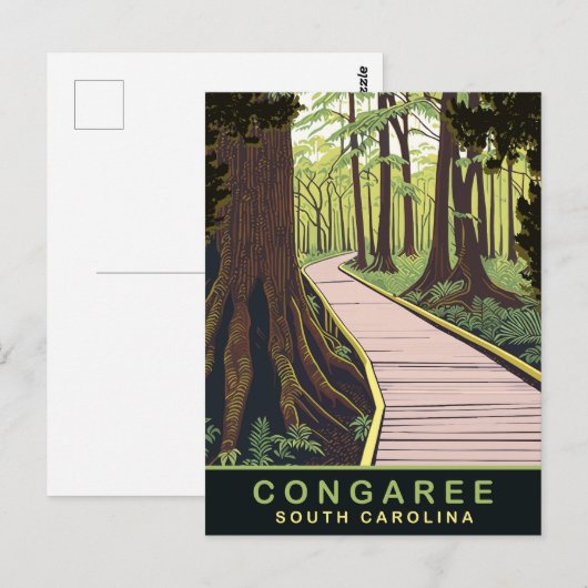 Congaree National Park South Carolina, reizen Briefkaart (Voorkant / Achterkant)
