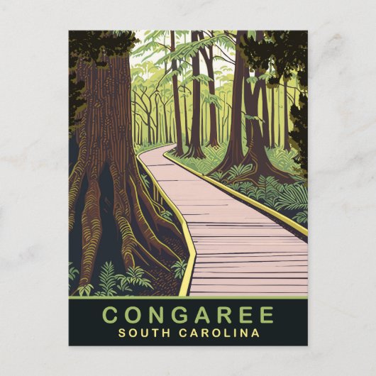 Congaree National Park South Carolina, reizen Briefkaart (Voorkant)