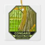 Congaree National Park South Carolina Retro Keramisch Ornament<br><div class="desc">Ontwerp vectorillustraties samenstellen. In het park wordt het grootste deel van het oude bos met bodemhout in de Verenigde Staten behouden.</div>