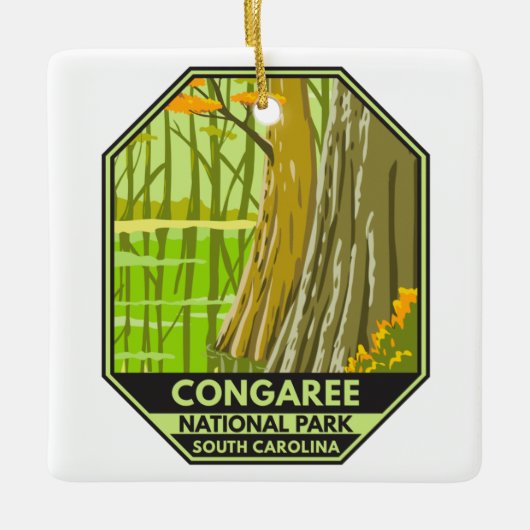 Congaree National Park South Carolina Retro Keramisch Ornament (Voorkant)