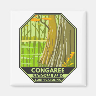 Congaree National Park South Carolina Retro Magneet