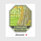 Congaree National Park South Carolina Retro Sticker (Vel)