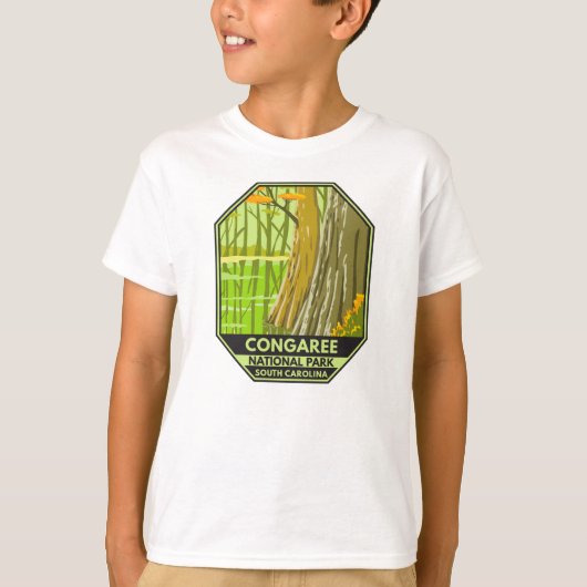 Congaree National Park South Carolina Retro T-shirt (Voorkant)