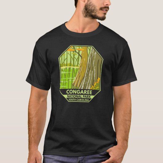 Congaree National Park South Carolina Retro T-shirt (Voorkant)