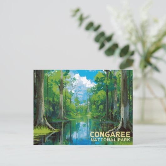 Congaree National Park Swamp Art Briefkaart (Staand voorkant)