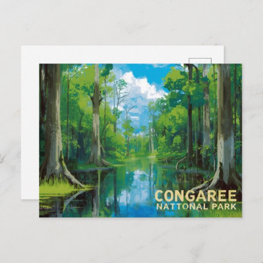 Congaree National Park Swamp Art Briefkaart (Voorkant / Achterkant)