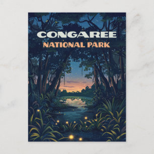 Congaree National Park Swamp South Carolina Retro Briefkaart