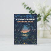 Congaree National Park Swamp South Carolina Retro Briefkaart (Staand voorkant)