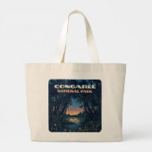 Congaree National Park Swamp South Carolina Retro Grote Tote Bag (Achterkant)