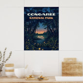 Congaree National Park Swamp South Carolina Retro Poster (Keuken)