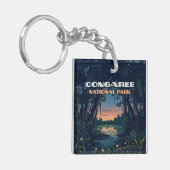 Congaree National Park Swamp South Carolina Retro Sleutelhanger (Voorkant Links)