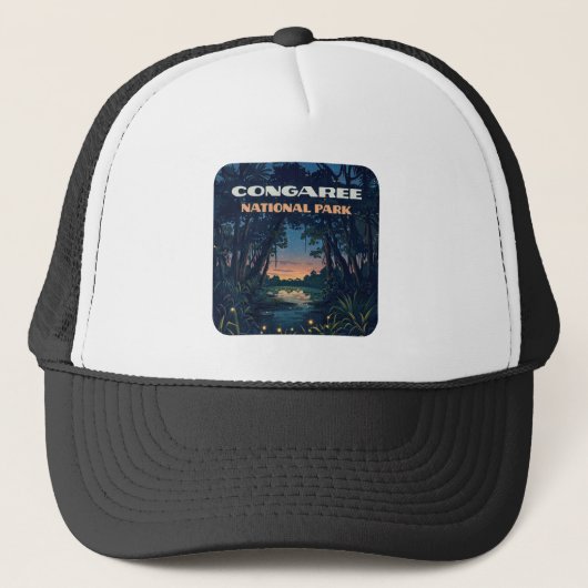 Congaree National Park Swamp South Carolina Retro Trucker Pet (Voorkant)