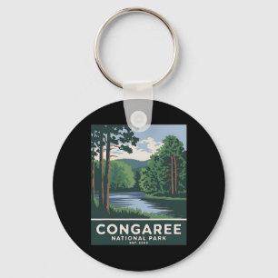 Congaree National Park Vintage Camping Wandelen Ma Sleutelhanger