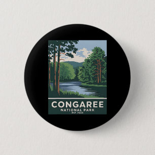Congaree National Park Vintage Kamperen Wandelen M Ronde Button 5,7 Cm