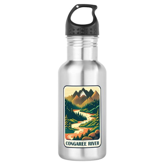 Congaree River South Carolina Kleuren Waterfles (Voorkant)