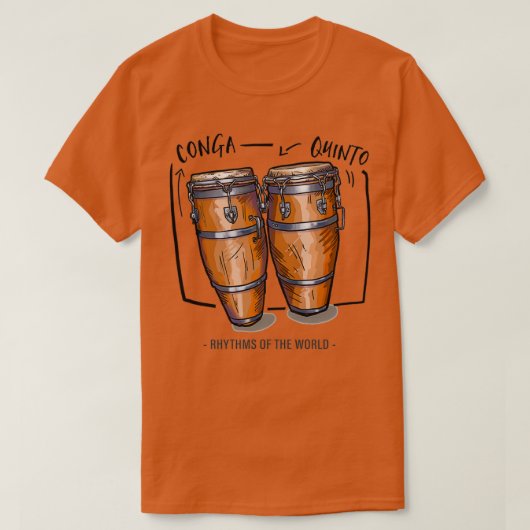 Congas Rhythms van de wereld T-shirt (Design voorkant)
