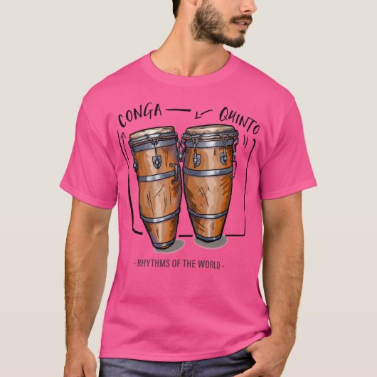 Conga's ritmes van de wereld t-shirt (Voorkant)