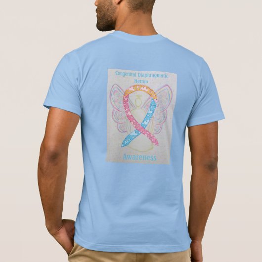 Congenitaal diaphragmatic Hernia CDH Awareness T-s T-shirt (Achterkant)