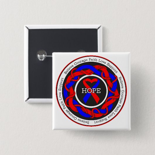 Congenitaal hart beschermt het met elkaar verbonde vierkante button 5,1 cm (Voorkant /achterkant)