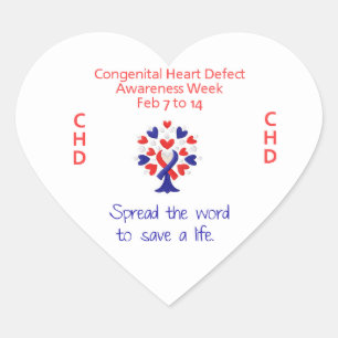 Congenitaal hartfalen Waakzaamheid Week stickers