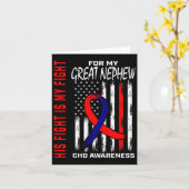 Congenital Heart Defect Chd Awareness Great Nephew Kaart (Gele Bloem)