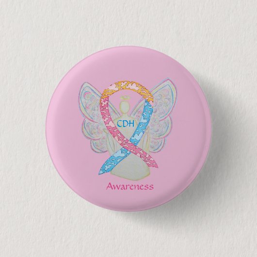 Congenitale diaphragmatica Hernia CDH Awareness Pi Ronde Button 3,2 Cm (Voorkant)