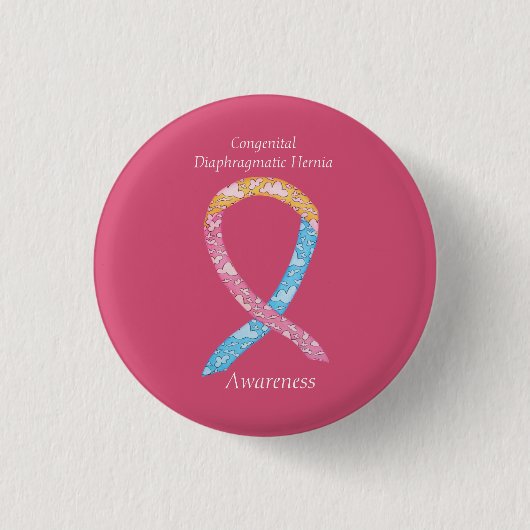 Congenitale diaphragmatica Hernia CDH Awareness Pi Ronde Button 3,2 Cm (Voorkant)