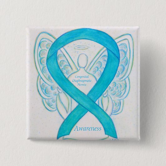 Congenitale diaphragmatica Hernia CDH Awareness Pi Vierkante Button 5,1 Cm (Voorkant)