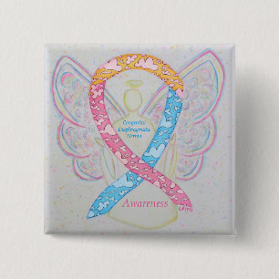 Congenitale diaphragmatica Hernia CDH Awareness Pi Vierkante Button 5,1 Cm