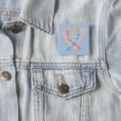 Congenitale diaphragmatica Hernia CDH Awareness Pi Vierkante Button 5,1 Cm (In situ)