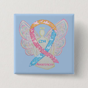 Congenitale diaphragmatica Hernia CDH Awareness Pi Vierkante Button 5,1 Cm