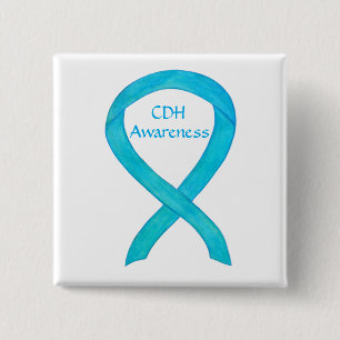 Congenitale diaphragmatica Hernia CDH Awareness Pi Vierkante Button 5,1 Cm