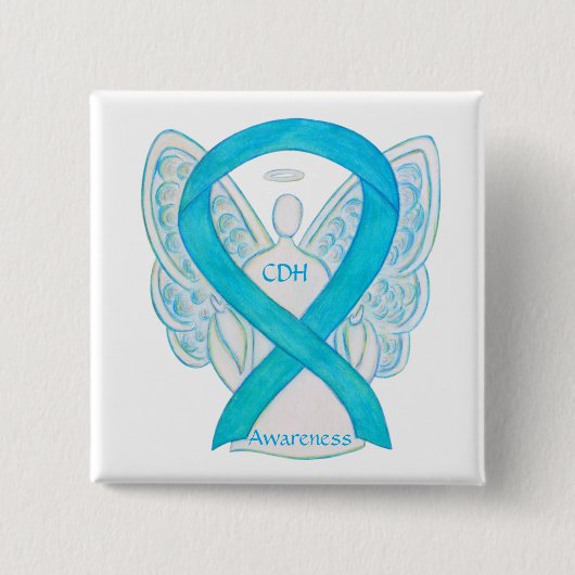 Congenitale diaphragmatica Hernia CDH Awareness Pi Vierkante Button 5,1 Cm (Voorkant)