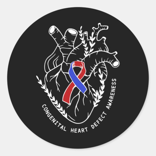 Congenitale hartdefecten Bewustzijn hartaandoening Ronde Sticker (Voorkant)