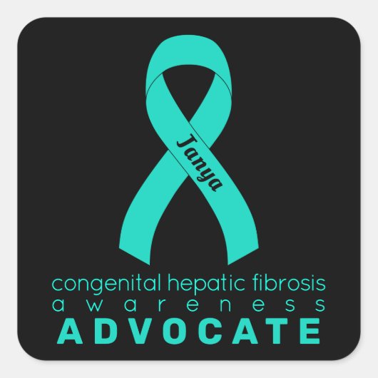Congenitale leverfibrose Advocate zwart Vierkante Sticker (Voorkant)