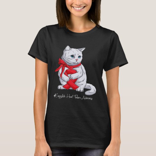 Congestive Heart Failure Awareness Month Red Ribbo T-shirt (Voorkant)