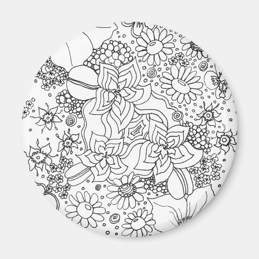 Conglomeratie van bloemen magneet (Voorkant)