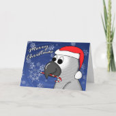 Congo African Grey Christmas Kaart (Voorkant)