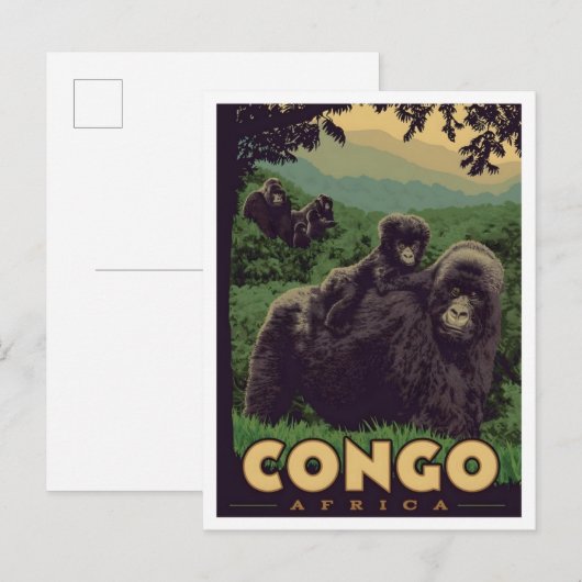 Congo Afrika Vintage Reizen  Briefkaart (Voorkant / Achterkant)