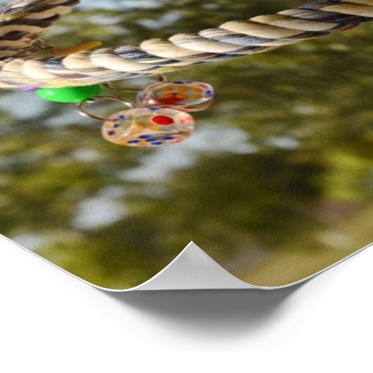 Congo-Afrikaanse grijs op een vleugel Poster (Hoek)