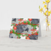 Congo-Afrikaanse grijze kerst Kaart (Gele Bloem)