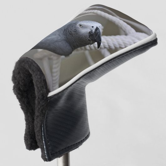 Congo Afrikaanse grijze papegaai having plezier Golfheadcover (3/4 voorkant)
