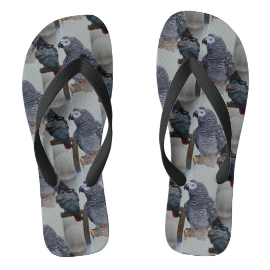 Congo-Afrikaanse grijze papegaai in Mirror Teenslippers (Voetbed)