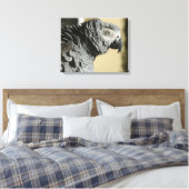 Congo-Afrikaanse grijze papegaai met gevlekte vere Canvas Afdruk (Insitu (Slaapkamer))